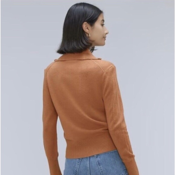 Everlane The Luxe Merino Half-Zip Sweater Camel Wool Yak Hair Size Small - Picture 2 of 4